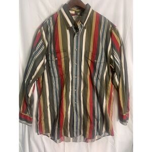 VTG Cowboys Turtle Association By Roper Mens Western Striped ButtonDown Shirt L